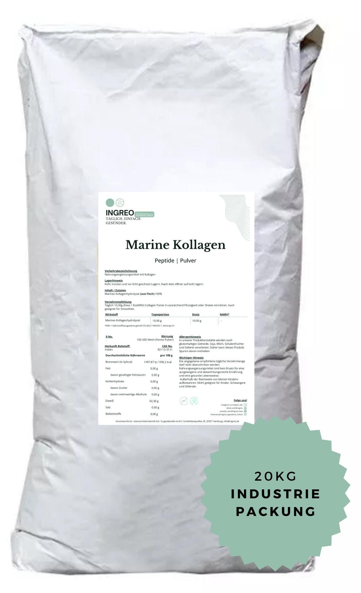 Marine Kollagen Feines Pulver (100-200 Mesh) - 20 kg
