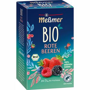 Meßmer Tee Rote Beeren, 100% natürliche Zutaten, Bio, Früchtetee, 60 g, 20 Beutel