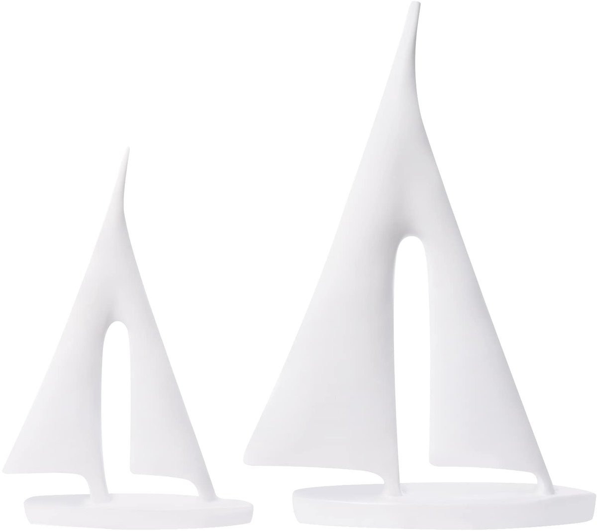Moderne Sculptuur Zeilboot Ornament Wit voor op Tafel