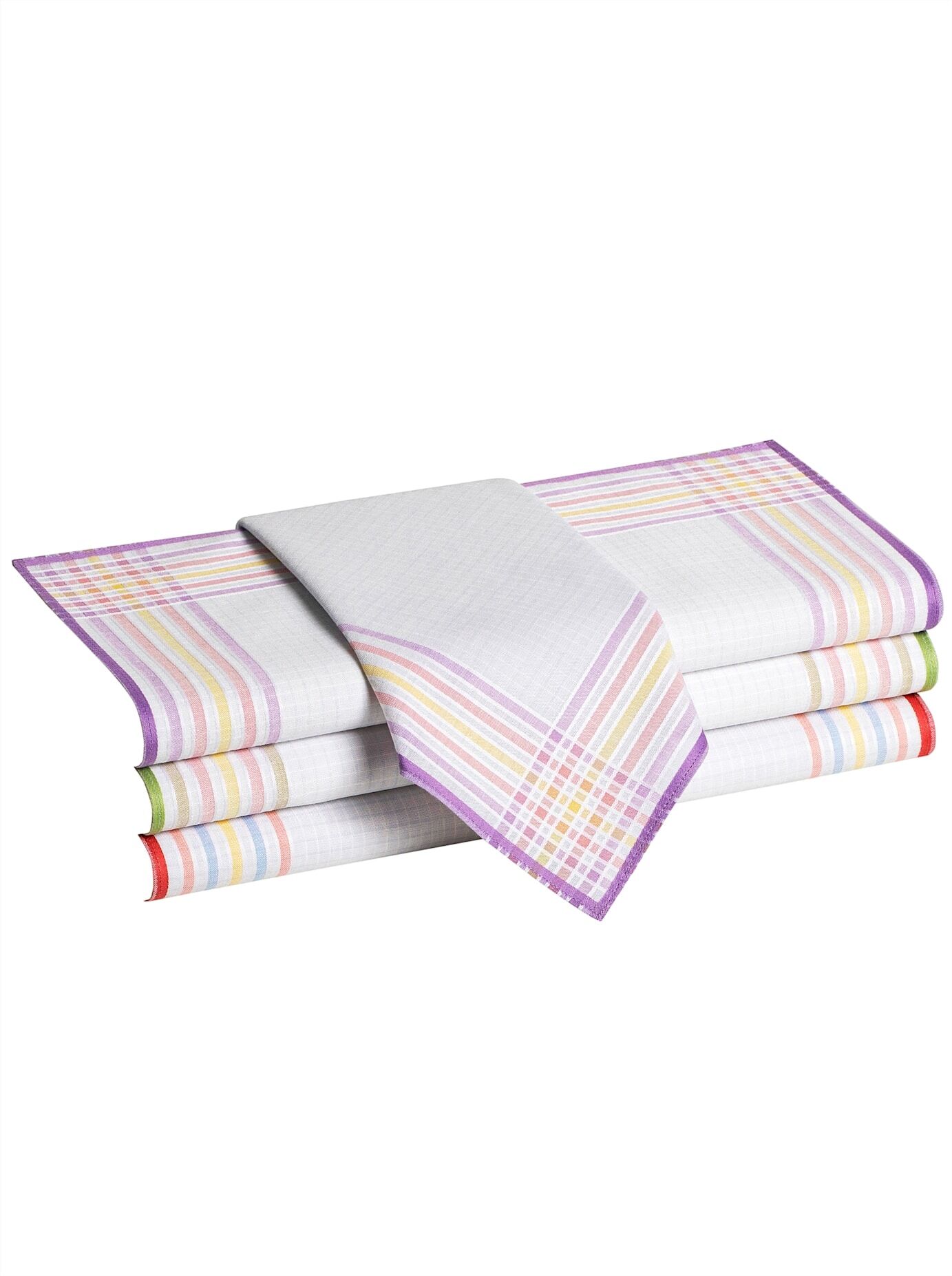 Taschentuch, Damen, Gr. 8-Stück-Packung, farbig, sortiert, Baumwolle, gemustert, Modetücher Taschentuch