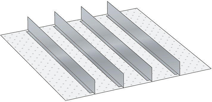 Schubladeneinteilungsmaterial-Set, 4 Trennwände, für Fronthöhe 200 mm LISTA