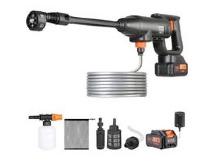 VEVOR Akku Hochdruckreiniger Kabellos Wasser Druckreiniger Spritzpistole Druckreinigerpistole (220W 21V, 40bar, zur mobilen Reinigung und Bewässerung, 4L/min, inkl. Zubehör, Ladegerät)