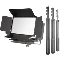 Walimex LED Niova 150-F Pro 150W Bi Color Set3 (Flächenleuchte), Dauerlicht, Schwarz
