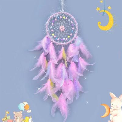 Uplift Treasures Handmade Dream Catcher Wind Chime Hanging Decor pink