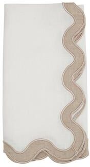 Saro Lifestyle "Linen Soft Hue Scallop Napkin (Set of 4) - 20""x20"""