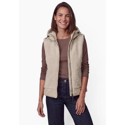 Fellimitatweste CECIL, Damen, Gr. XXL (46), beige (powder beige), Stoff, Oberstoff: 100% Polyester. Oberstoff 2: 100% Polyester. Oberstoff 3: 100% Polyester. Füllung: 100% Polyester, unifarben, comfort fit normal, ohne Ausschnitt, Westen, in Unifarbe