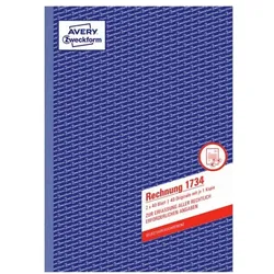 Avery Zweckform Formularbuch »Rechnung« A4, 2-fach, selbstdurchschreibend gelb, 21x29.7 cm