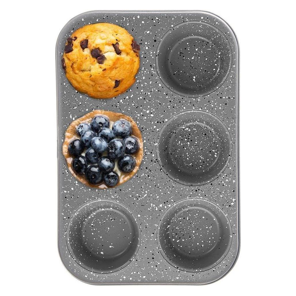 Orion Forma do pieczenia dużych muffinek granitowa 6 szt. babeczek GRANDE 32x22 cm (58793925)