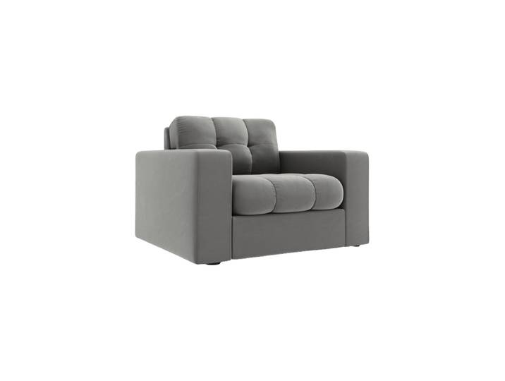 Design Sessel „Yohan“ Samt Hellgrau CXL by Christian Lacroix