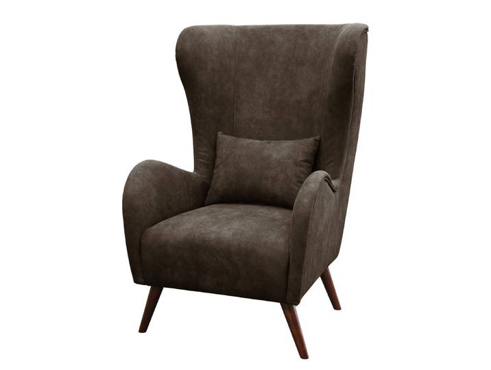 Ohrensessel Lebon II Braun/Espresso Webstoff 78 x 118 x 94cm