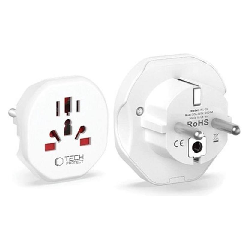 Tech-Protect PrzejÅciówka / adapter Universal Travel Adapter na EU - biaÅa (26889-0)