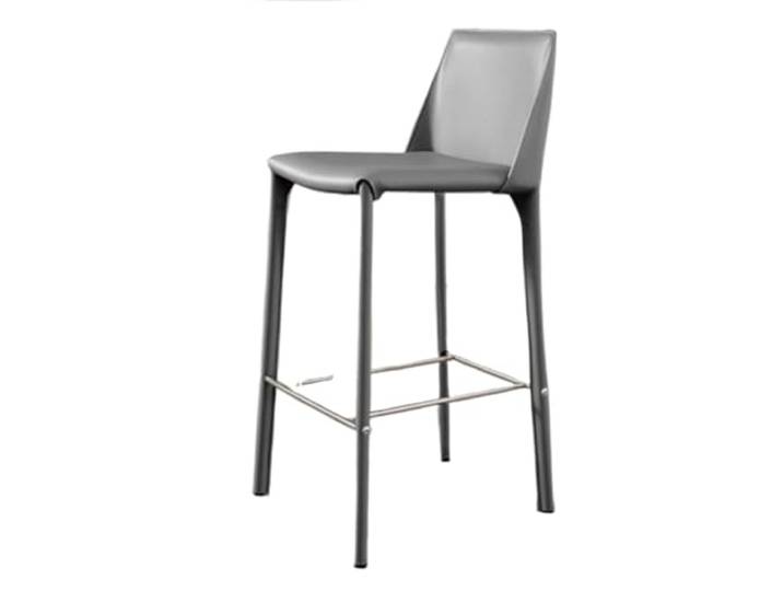 VNCdfhETs Barstuhl Minimalistischer Barhocker Aus Leder Mit Metallgestell, for Cafés Barhocker(Grey)