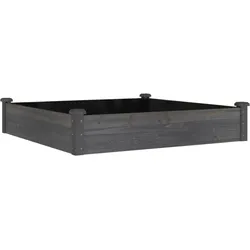 Helloshop26 - Hochbeet-Pflanzkasten für Pflanzen Blumen Terrasse Garten 120 x 120 x 25 cm massives Tannenholz grau 02_0039830