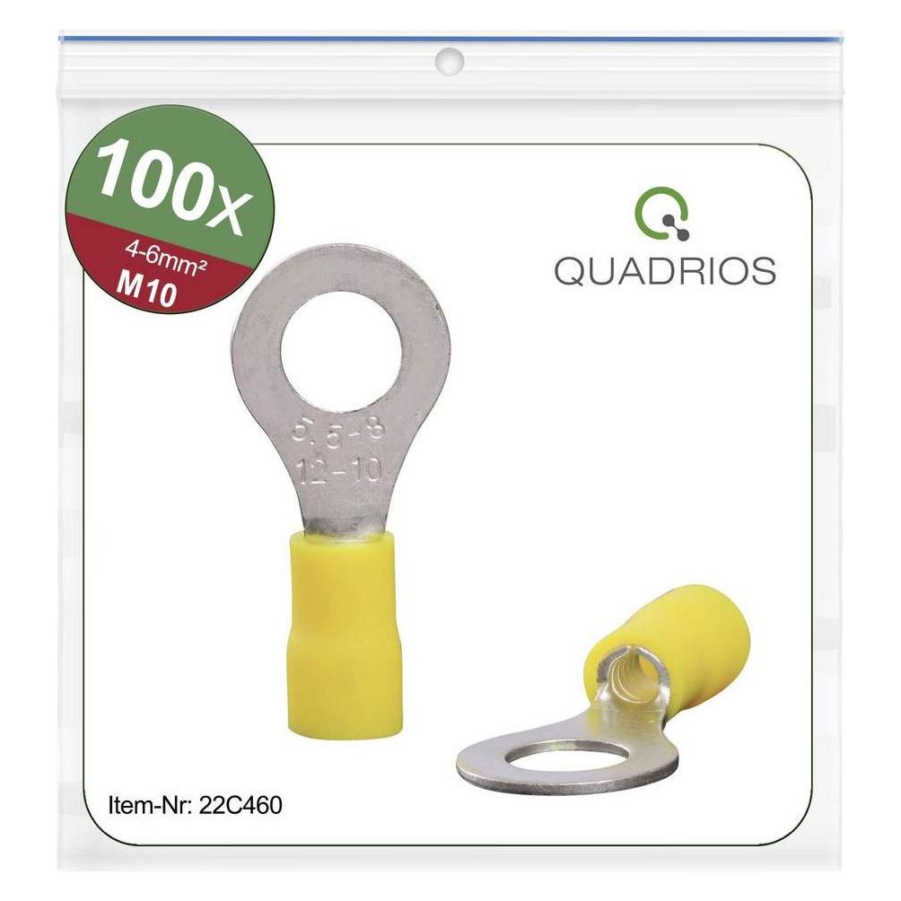 Quadrios Ringkabelschuhe 100er Set, M10, Querschnitt 4 - 6 mm² (22C460)