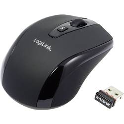 LogiLink Mini Maus Funk Optisch Schwarz 3 Tasten 1600 dpi ID0031
