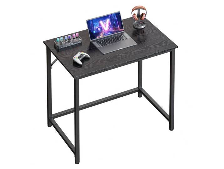 Bureau - HELLOSHOP26 - Droit - Noir - 80 x 50 cm - Montage facile