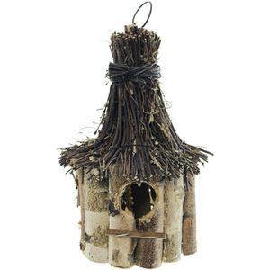 Frank-Flechtwaren Vogelhaus Birke, FluglochØ 30 mm, zum Hängen, 20 x 24 x 20 cm