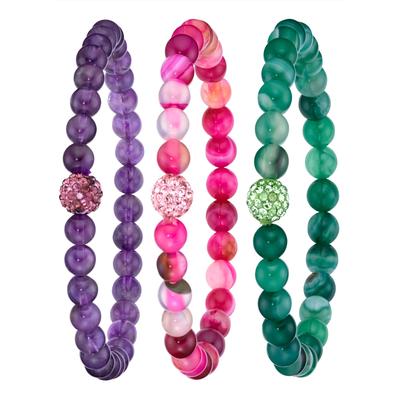 Armband LADY, bunt (bunt, bunt), Armbänder, Damen, Glas, Armband