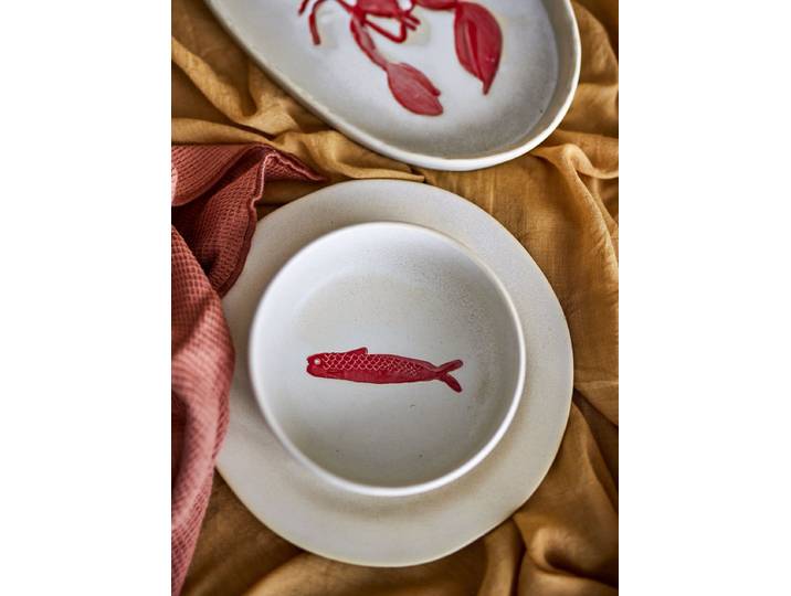 home24 Kom Hadden Vis rood set van 4 Ø 15cm rood