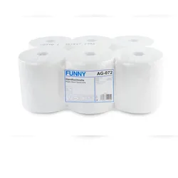 Funny Handtuchrolle, 2-lagig, 20 cm, 100% Zellstoff, hochweiß, geprägt, verleimt, 6 Rollen