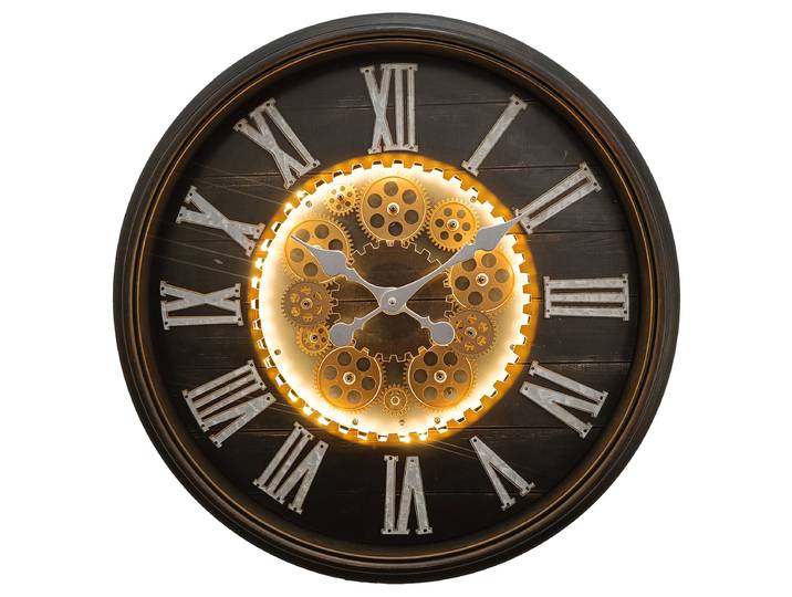 Wanduhr Alissa Typ G Spiegelglas Ø 57cm Schwarz