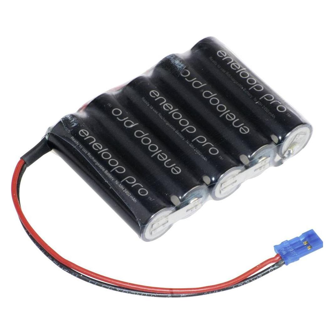 Panasonic eneloop Pro Reihe F1x5 Graupner Akkupack 5x Mignon (AA) Kabel, Stecker (1 Stk., AA, 2450 mAh) (134059)