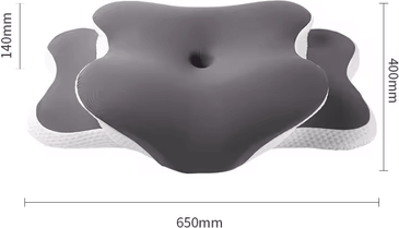 Inspire Essentials DreamAlign Ergonomic Memory Foam Cervical Pillow With Cooling Ice Silk Cover dark Gray