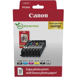Canon, Druckerpatrone, PGI-530 / CLI-531 Photo Value Pack (BK, C, GY, M, PGBK, Y)