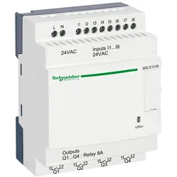 Schneider Electric SR2E121B SPS-Steuerrelais, Zelio Logic, kompakte Ausführung, 12 E/A, 24 VAC, Uhr