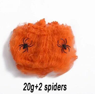Uplift Picks Halloween Spider Web Decoration Fake Spider Web Cotton Thread Haunted House Decor orange