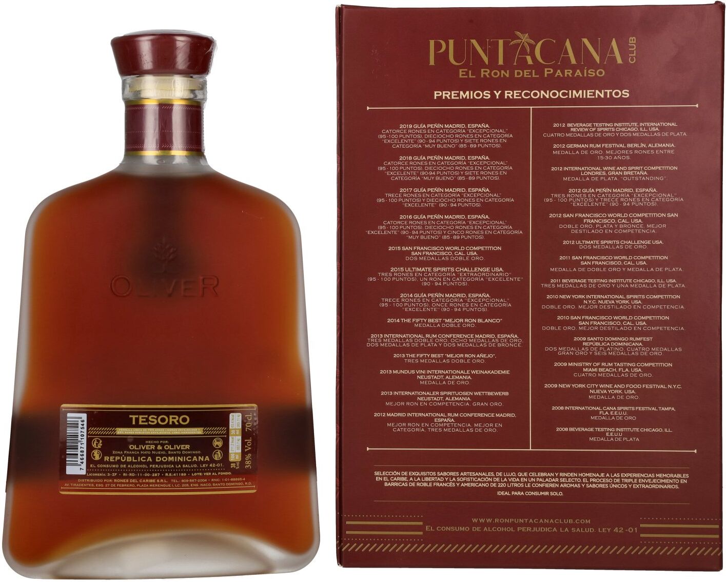 Puntacana Club Ron Puntacana Club Tesoro Ron Artesanal Dominicano 38% Vol. 0,7l in Geschenkbox
