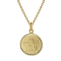 trendor 39030 Kinder-Halskette mit Schutzengel Anhänger Gold auf Silber, 40 cm