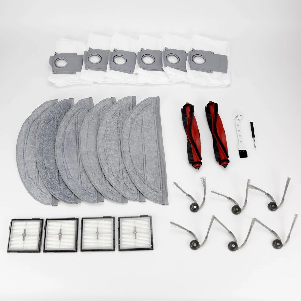 INF Pure Realm 32-teiliges Ersatzset kompatibel mit Roborock Q10 S5 – Hauptbürsten, Filter, Staubbeutel, Seitenbürsten