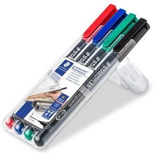 STAEDTLER Lumocolor Permanent-Marker 313S, 4er Etui