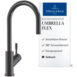 Villeroy & Boch, Küchenarmatur, Umbrella Flex Küchenarmatur, aus Edelstahl