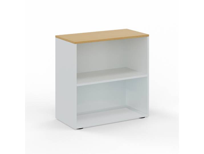Regal Tradingzone GO Swiss 80.0 x 40.0 cm, Weissgrau/Buche, 2 Ordner hoch, Neu - Optimal für Büro und Organisation