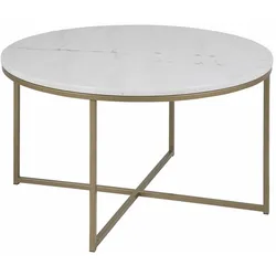 Actona »Alisma« Couchtisch rund weiß/gold