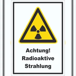 HB-Druck Achtung Radioaktive Strahlung Aufkleber A8 (52x74mm)