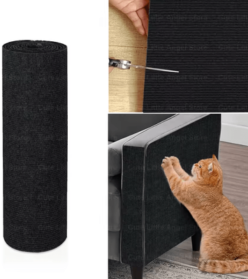 Inspire Curations ScratchGuard DIY Cat Scratcher Mat Self Adhesive Sofa & Furniture Protector Roll black
