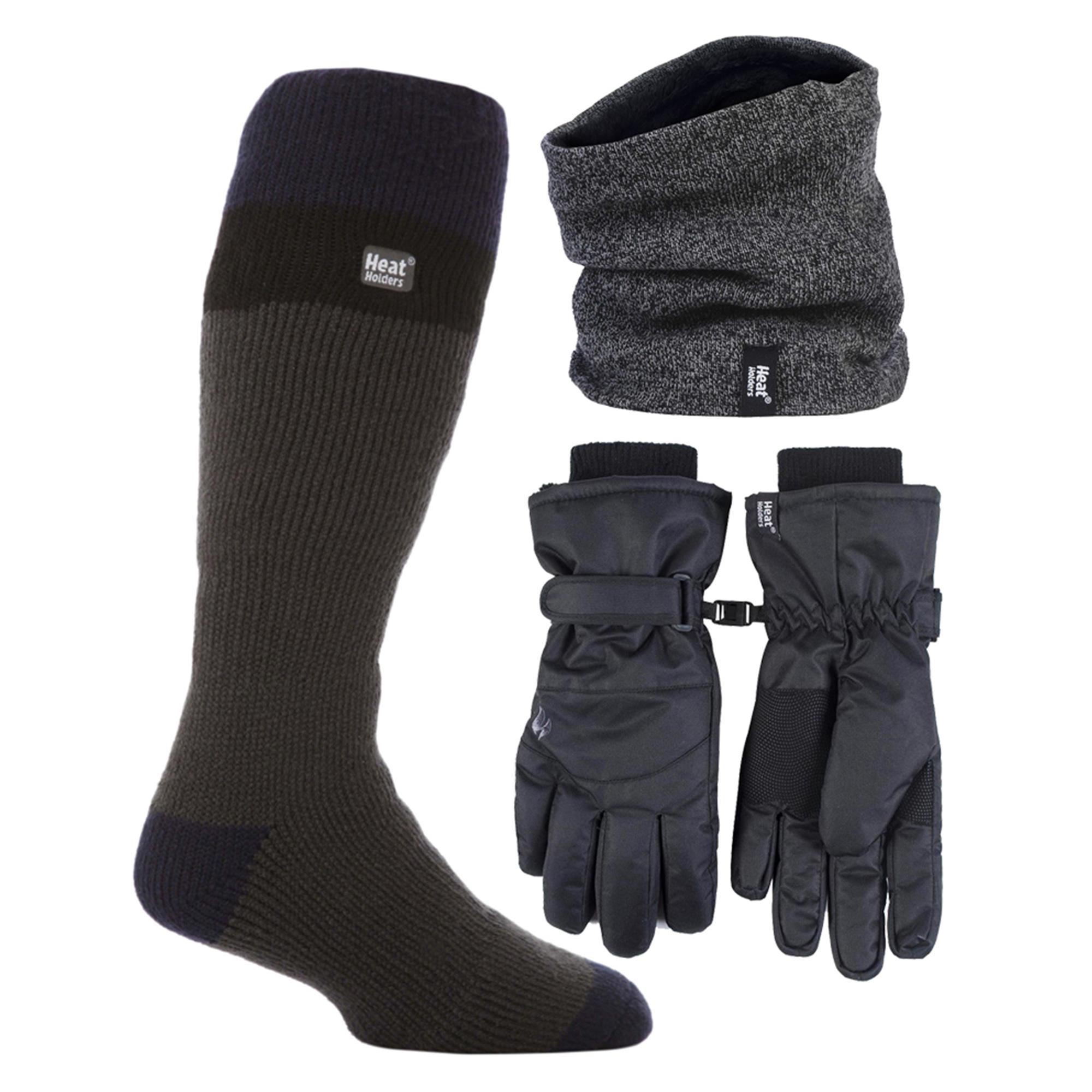 Herren Ski Set: Nackenwärmer, Handschuhe & Thermo-Ski-Socken Winterbekleidung