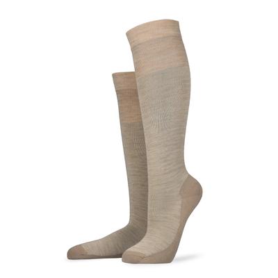 Kniestrümpfe KUNERT "WARM UP", Damen, Gr. 35-38, beige (beige, meliert), Materialmix, Socken Kniestrümpfe, Wärmende Strick-Kniestrümpfe