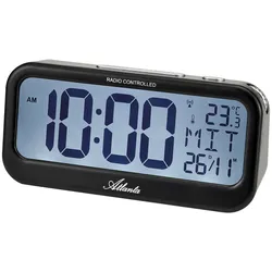 Atlanta 2850/7 Funkwecker Digital Schwarz mit 2 Weckzeiten