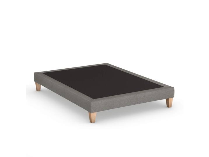 Sommier déco tapissier gris lumière - SOMEO 140x190