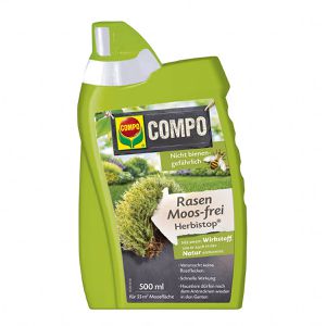 Compo Moosvernichter Rasen Moos-frei Herbistop, Konzentrat, wirkt 3 Stunden, für 55 m², 500 ml