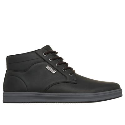 Schnürboots SKECHERS "PALMIRO-WALLACE", Herren, Gr. 40, schwarz, Lederimitat, Schuhe Schnürboots, Schnürboots, Casual-Stiefelette mit waterproof-Ausstattung