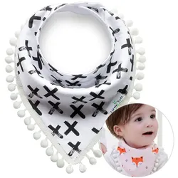 Baby-Halstuch mit Pompons – Kreuz