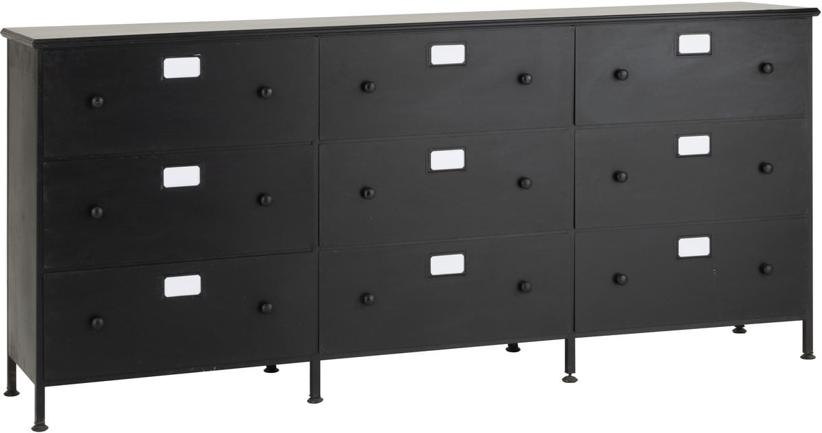J-Line kast Cade zwart ijzer