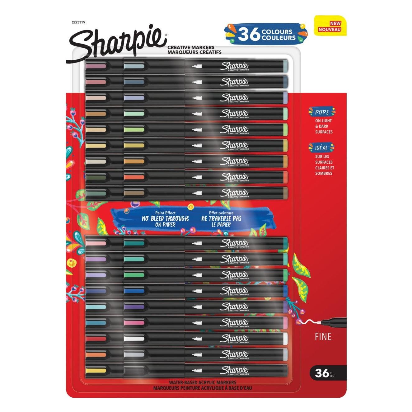 Sharpie Kreativer Acrylmarker in gemischten Farben mit Feinspitze (36x) (2223315)