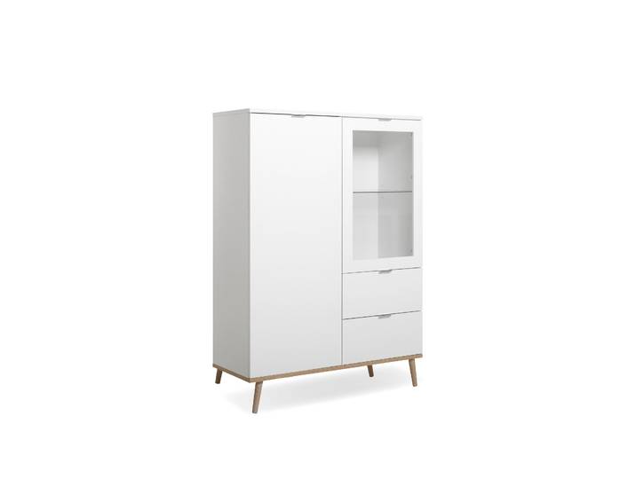 Finori Göteborg 53 Highboard Weiß/Sonoma Eiche