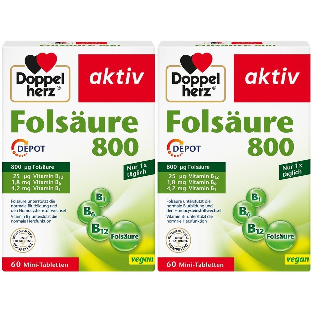 Doppelherz Folsäure 800 Depot Tabletten 2x 2x60 St